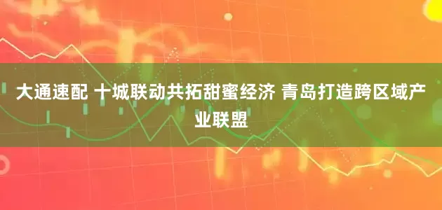 大通速配 十城联动共拓甜蜜经济 青岛打造跨区域产业联盟